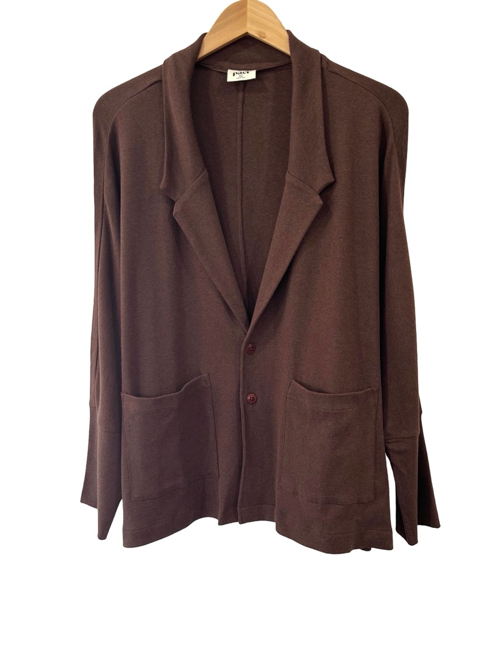 Pact women’s airplane relaxed blazer XL mahogany organic cotton travel NWOT